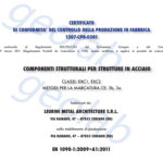 certificato UNI EN 1090-1:2009